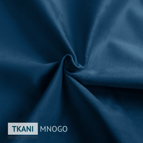 Фото обивки велюра “17B ” (однотонный синий)