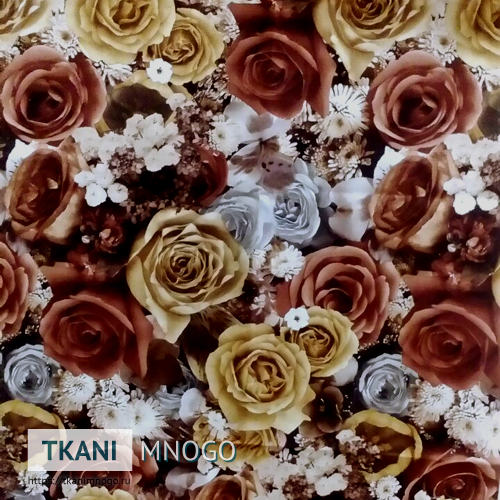 Фото фактуры микровелюра “8004-3 (017-2)” мультиколор, цветы.