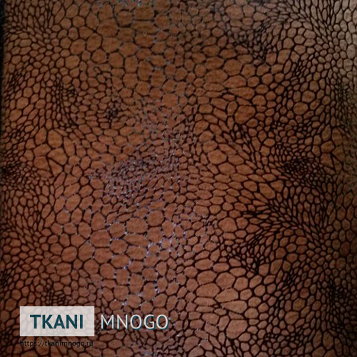 Фото ткани 280-3 - коричневый абстракция. Производитель Китай. Замша крупным планом.