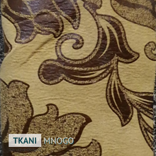 Фото материала 619-2(арт.) - бежевый цветы. Производитель Китай. Замша - внешний вид.